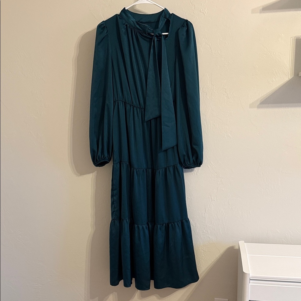 SHEIN Teal Long Sleeve Dress